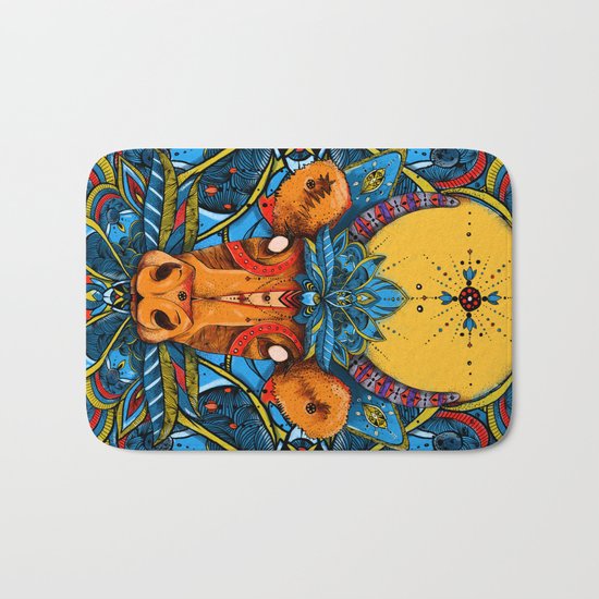 Holy Cow! Blue Lotus Mandala. Bath Mat