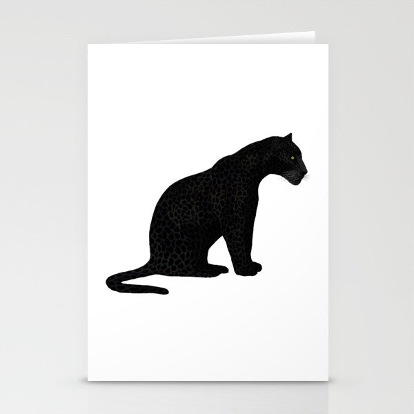  digital painting of a black leopard Stationery Cards