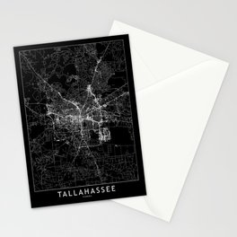 Tallahassee Black Map Stationery Card