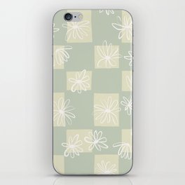 Daisy checkerboard in spring meadow iPhone Skin