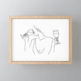 Double Fisting Wine Framed Mini Art Print