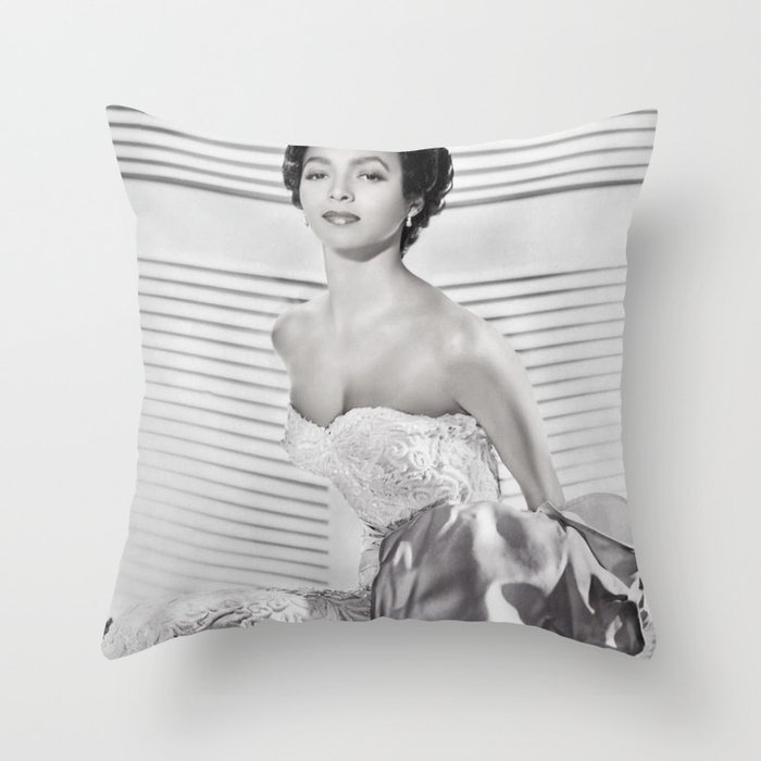 Dorothy Dandridge, Hollywood Starlet black and white photograph / black and white photography Throw Pillow