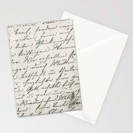 Green manuscript Stationery Card