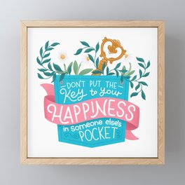 Key To Happiness Framed Mini Art Print