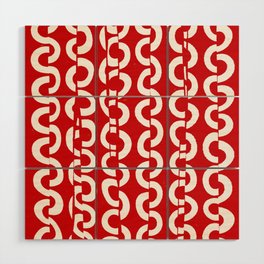 Circle chain pattern # holiday red Wood Wall Art