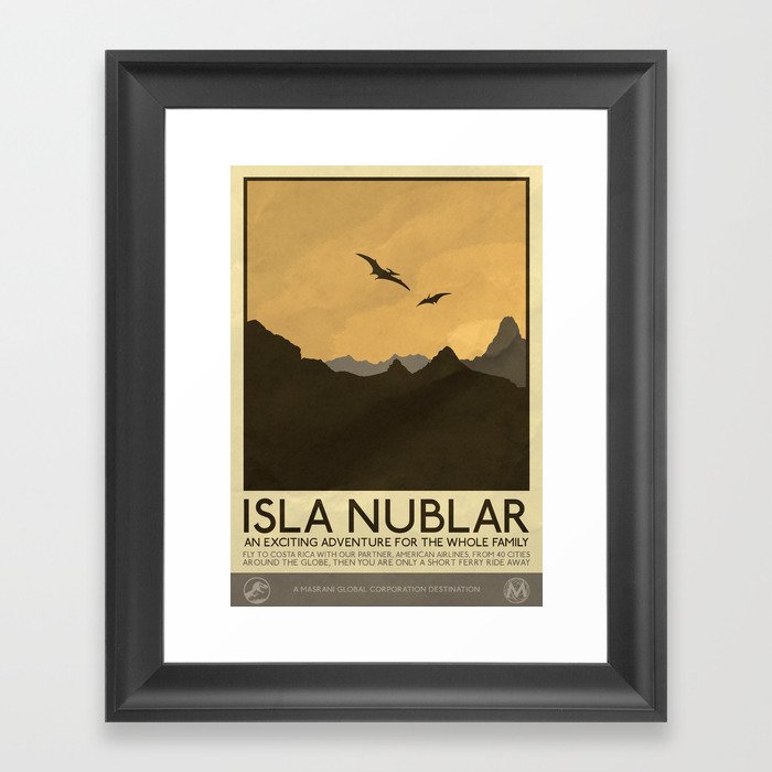 Silver Screen Tourism: Isla Nublar / Jurassic Park World Framed Art Print