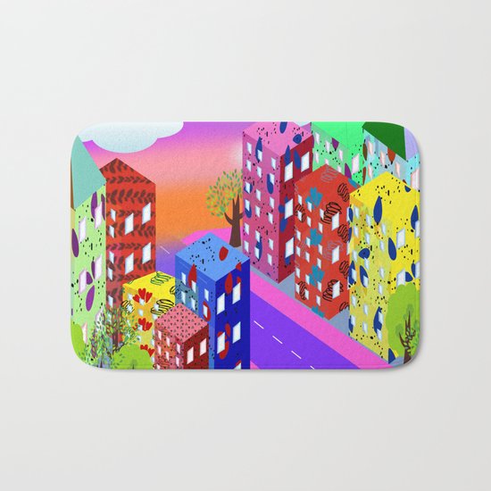 Abstract Urban By Day Bath Mat