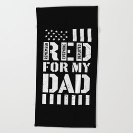 RED For My Dad Beach Towel