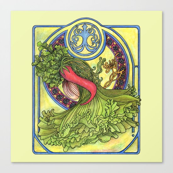 Art nouveau. Spices and vegetables Canvas Print