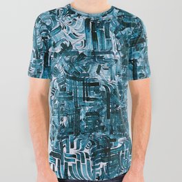 Liminal Lotto Picks #001 Tidal Motion Blue All Over Graphic Tee