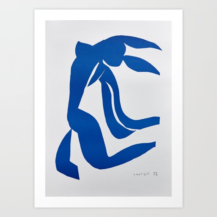 Henri Matisse, Bleu Freedom, Nude (Blue Freedom, Nude) lithograph modernism portrait painting Art Print
