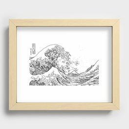 big wave japanese art style Recessed Framed Print