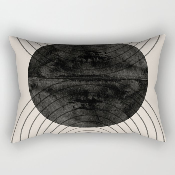 Black Geometric Arch Rectangular Pillow