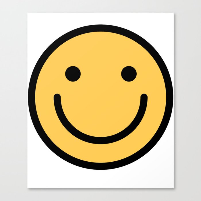 Smiley Face   Cute Simple Smiling Happy Face Canvas Print