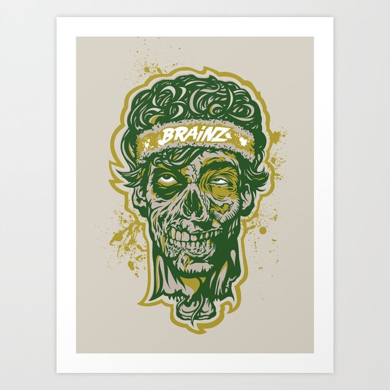 Brainz Zombie Print Art Print