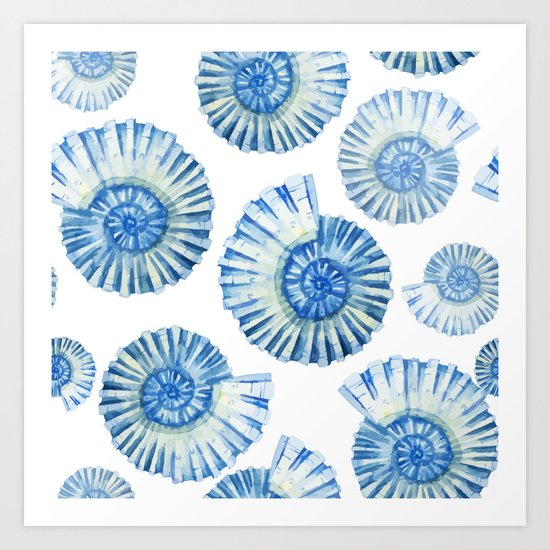 Sea Life Pattern 04 Art Print