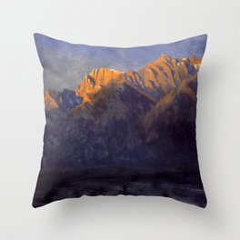 Sunrise in the Sierras - Albert Bierstadt Throw Pillow