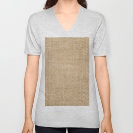 Burlap Fabric V Neck T Shirt