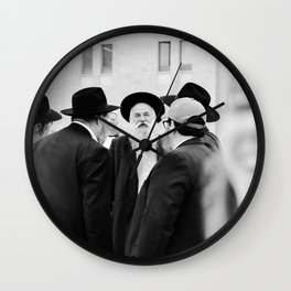The Western Wall in the Old City, Jerusalem, Israel | Holy-place, religious jewish men talking | Fine art print photography  Wall Clock | Defense, Isreal, Wall, Jude, Digital, Outside, Holy City, Black And White, Light, Market 
