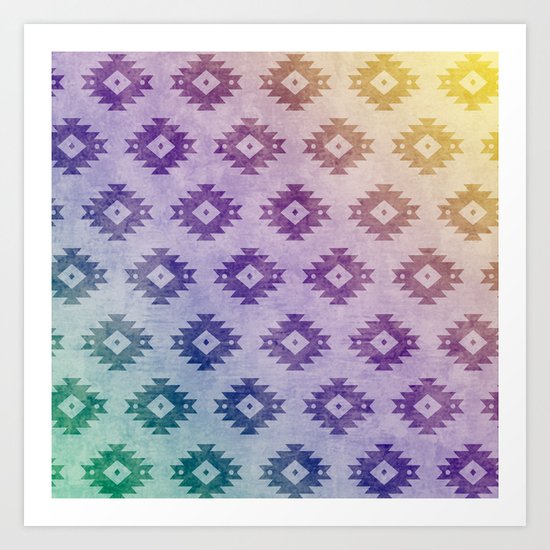Aztec Pattern 06 Art Print