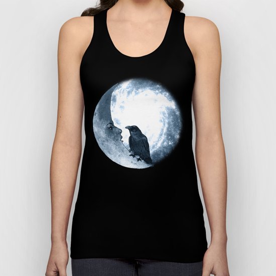 The crow and its Moon. (bcn art version) Unisex Tank Top