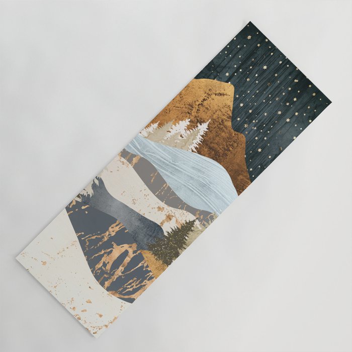Winter Stars Yoga Mat by SpaceFrogDesigns | Society6