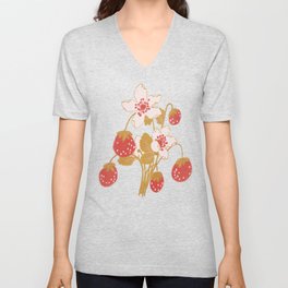 Strawberry Bunch 4 V Neck T Shirt