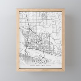 Vancouver Washington city map Framed Mini Art Print