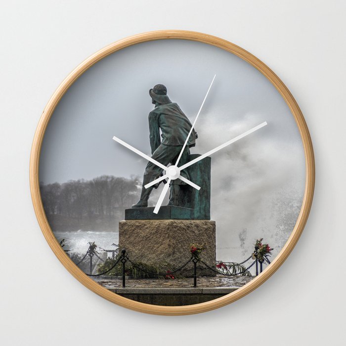 Wave and the Man at the Wheel Wall Clock