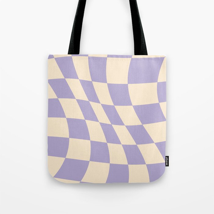 violaceous pastel psychedelic gingham Tote Bag