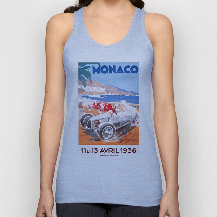 1936 Monaco Grand Prix Race Poster  Tank Top