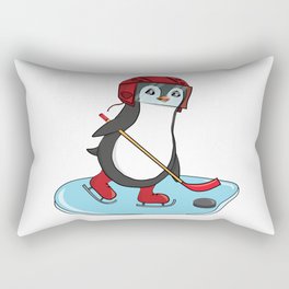Ice Hockey Cute Penguin Cartoon Rectangular Pillow
