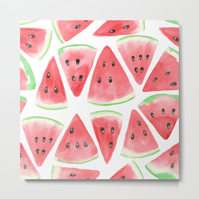 Watermelon slices pattern Metal Print