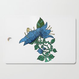 Mosaic Flower in Blue Cutting Board
