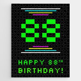 [ Thumbnail: 88th Birthday - Nerdy Geeky Pixelated 8-Bit Computing Graphics Inspired Look Jigsaw Puzzle ]