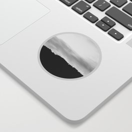 Dusk and The Pine Forest in Black and White Sticker