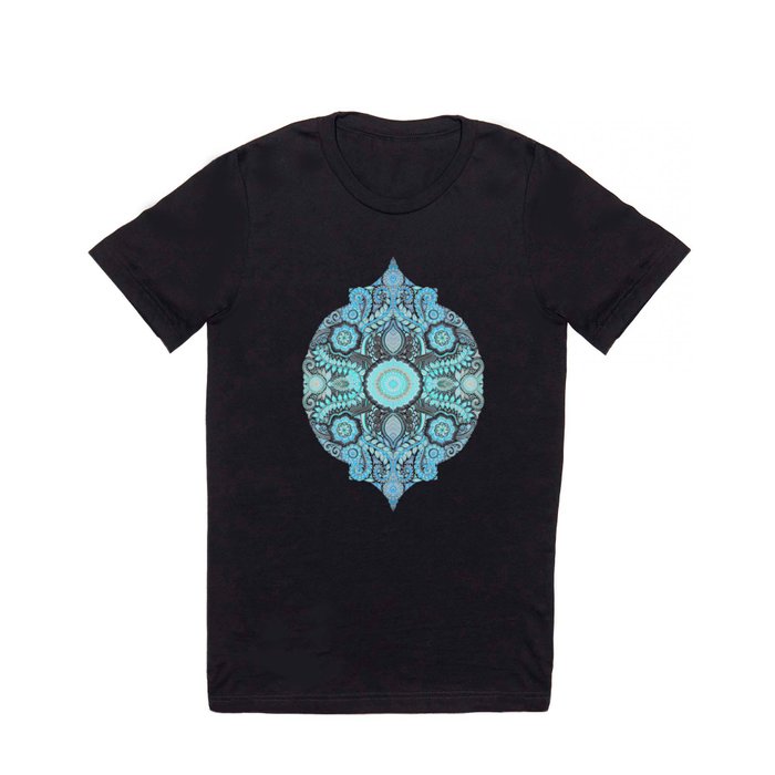 Through Ocean & Sky - turquoise & blue Moroccan pattern T Shirt