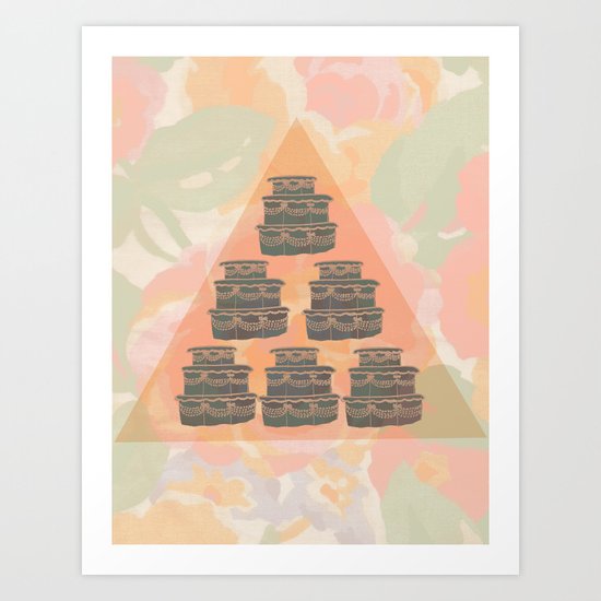 Cake and Flowers Art Print