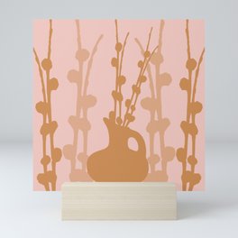 Furry Catkins in Vase Early Spring Mood Pink Beige Version Mini Art Print