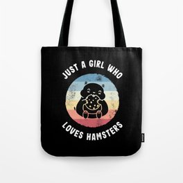Just a Girl who loves Hamsters Cute Gift Tote Bag | Pig, Funny, Guinea, Hamster, Retro, Vintage, Hammy, Cute, Christmas, Kawaii 