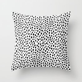 Dalmatian Spots (black/white) Throw Pillow