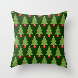 Green Christmas Trees Throw Pillow