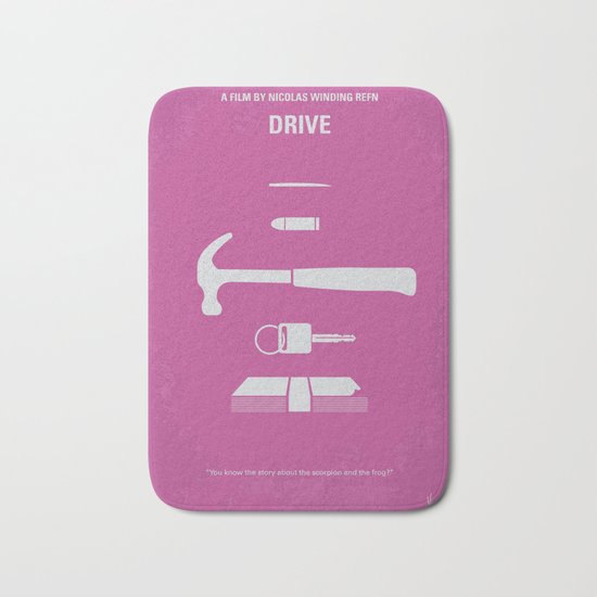 No258 My DRIVE minimal movie poster Bath Mat