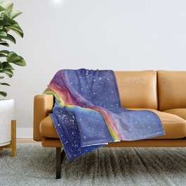 A Rainbow in Space Throw Blanket