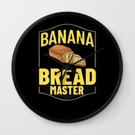 Banana Bread Recipe Chocolate Chip Nuts Vegan Wall Clock