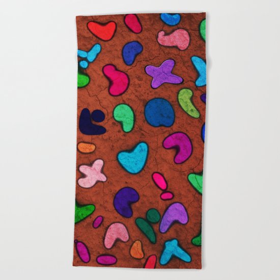 Seamless Colorful Geometric Pattern XXX Beach Towel