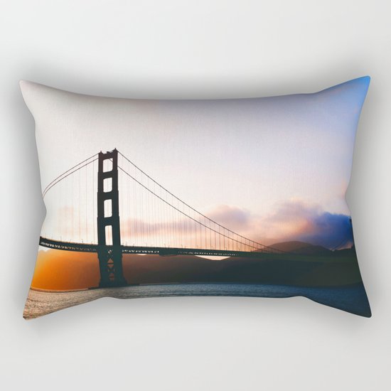 Golden Gate Bridge Sunrise, San Francisco Bay Rectangular Pillow