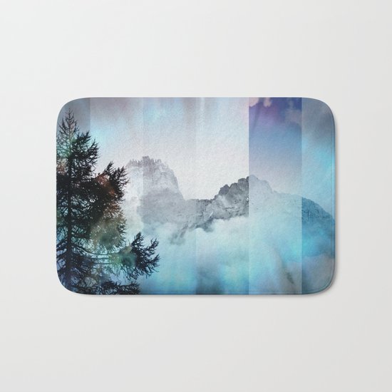 Boreal Lights on the Mountains Bath Mat