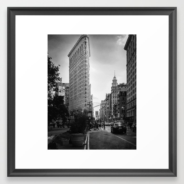 Flatiron building. Black & white Framed Art Print