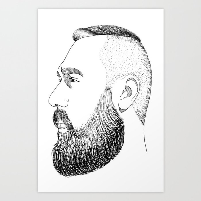 beard gold Art Print